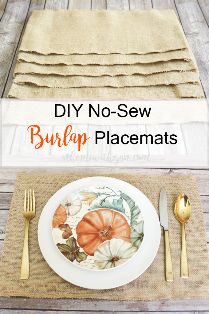 DIY Burlap Placemats At Home With Zan