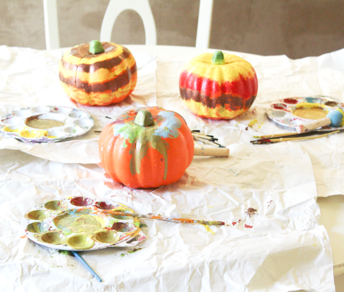 Painting Pumpkins With Kids At Home With Zan
