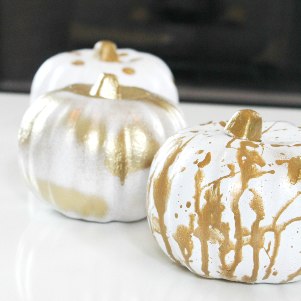 Gold & White Painted Pumpkins Three Different Ways At Home With Beauty