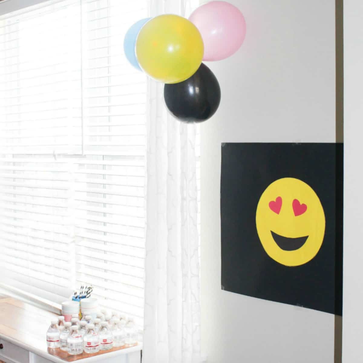 DIY emoji birthday party props and decorations