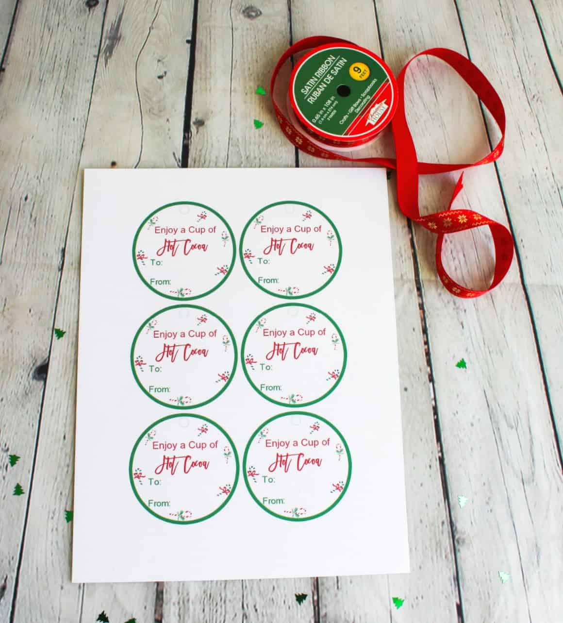 hot cocoa holiday gift tags