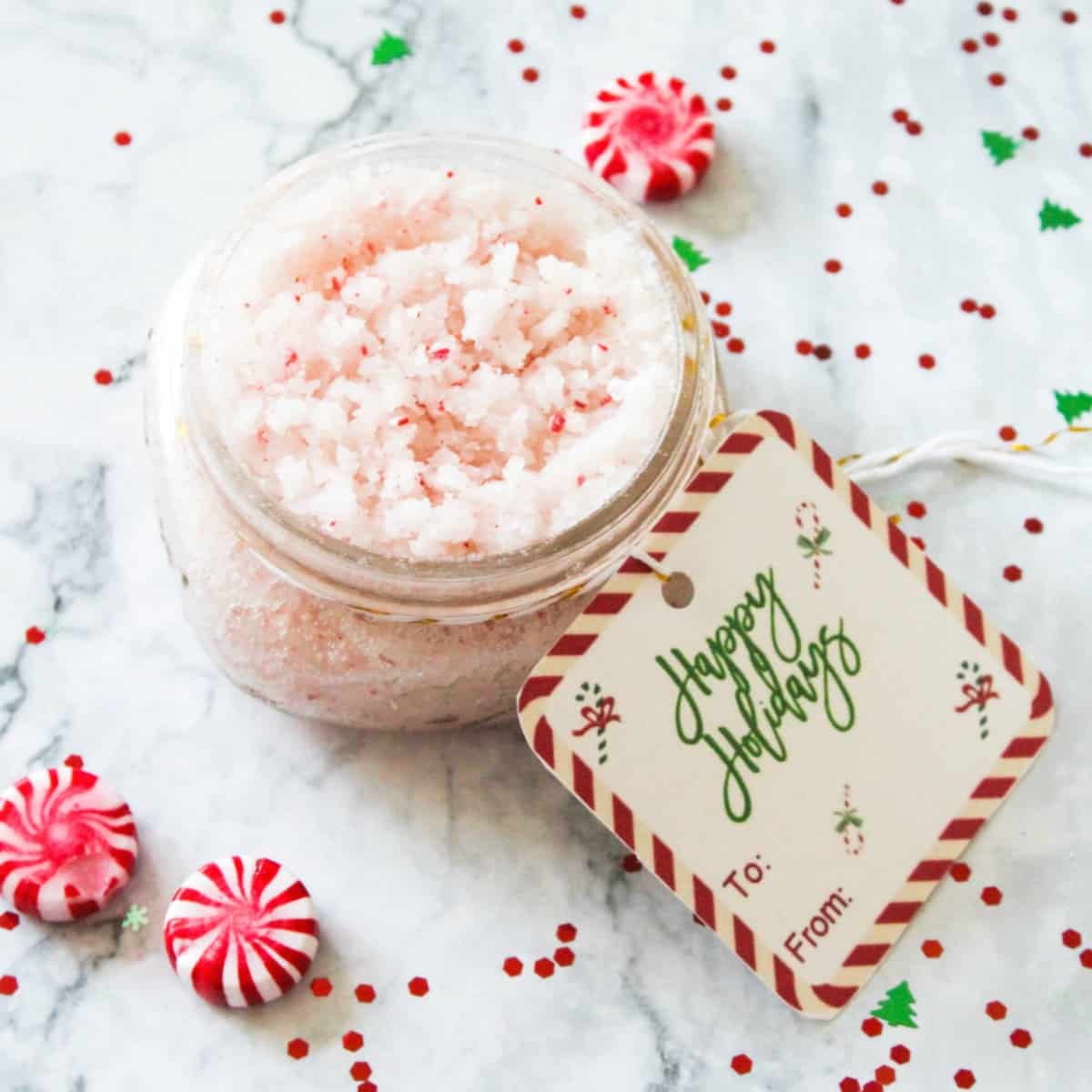 DIY peppermint sugar scrub