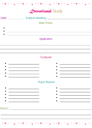Bible study printable for women