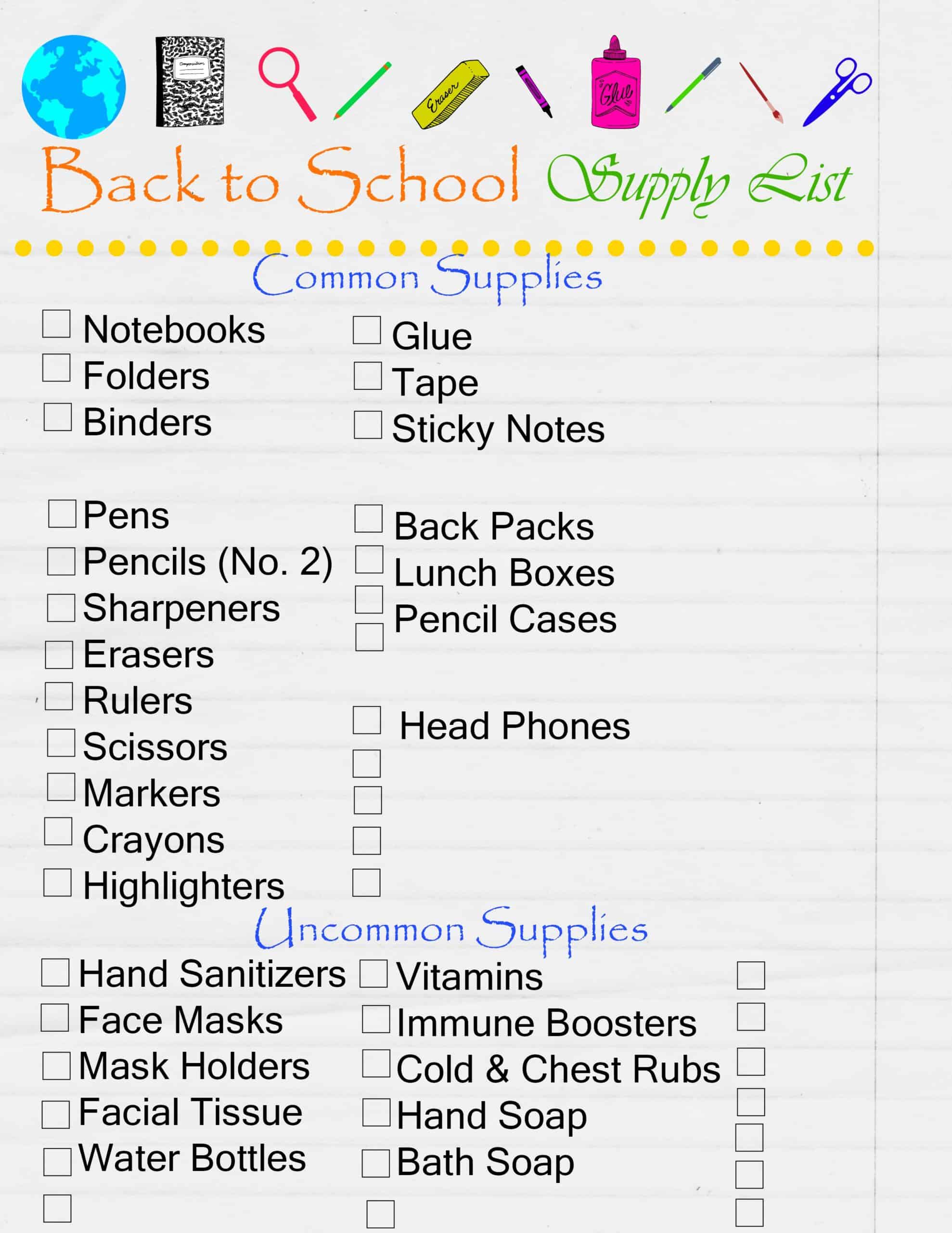 Back To School Supply Lists Must Haves With Printables At Home With Zan