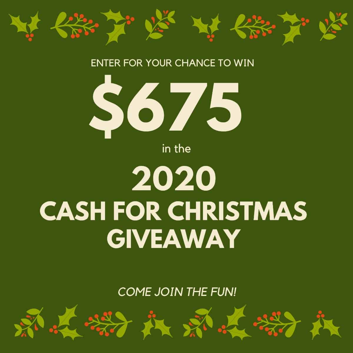 Cash for Christmas Giveaway - athomewithzan.com