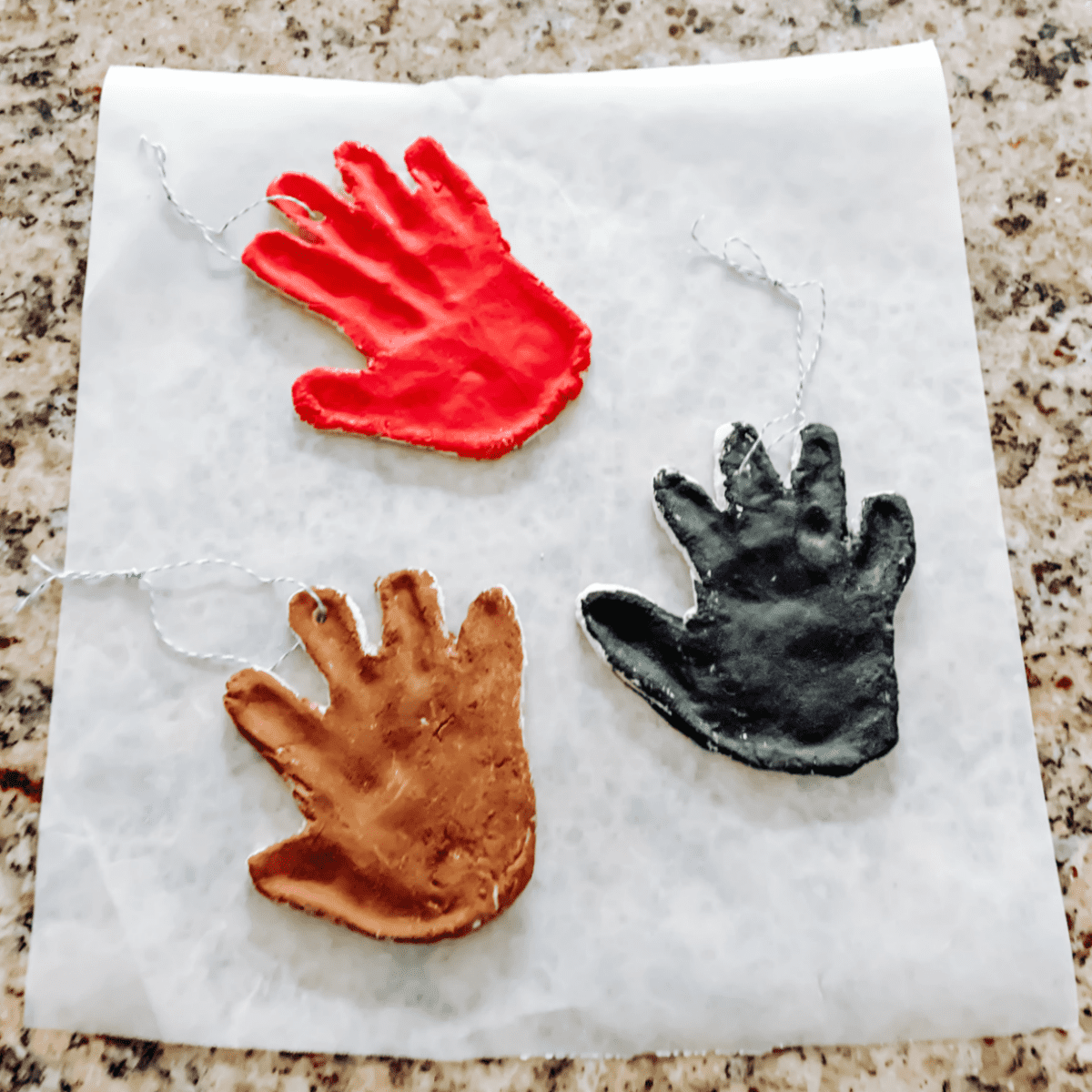 Salt Dough Handprinted Ornaments - Salt Dough Christmas Ornaments - athomewithzan.com