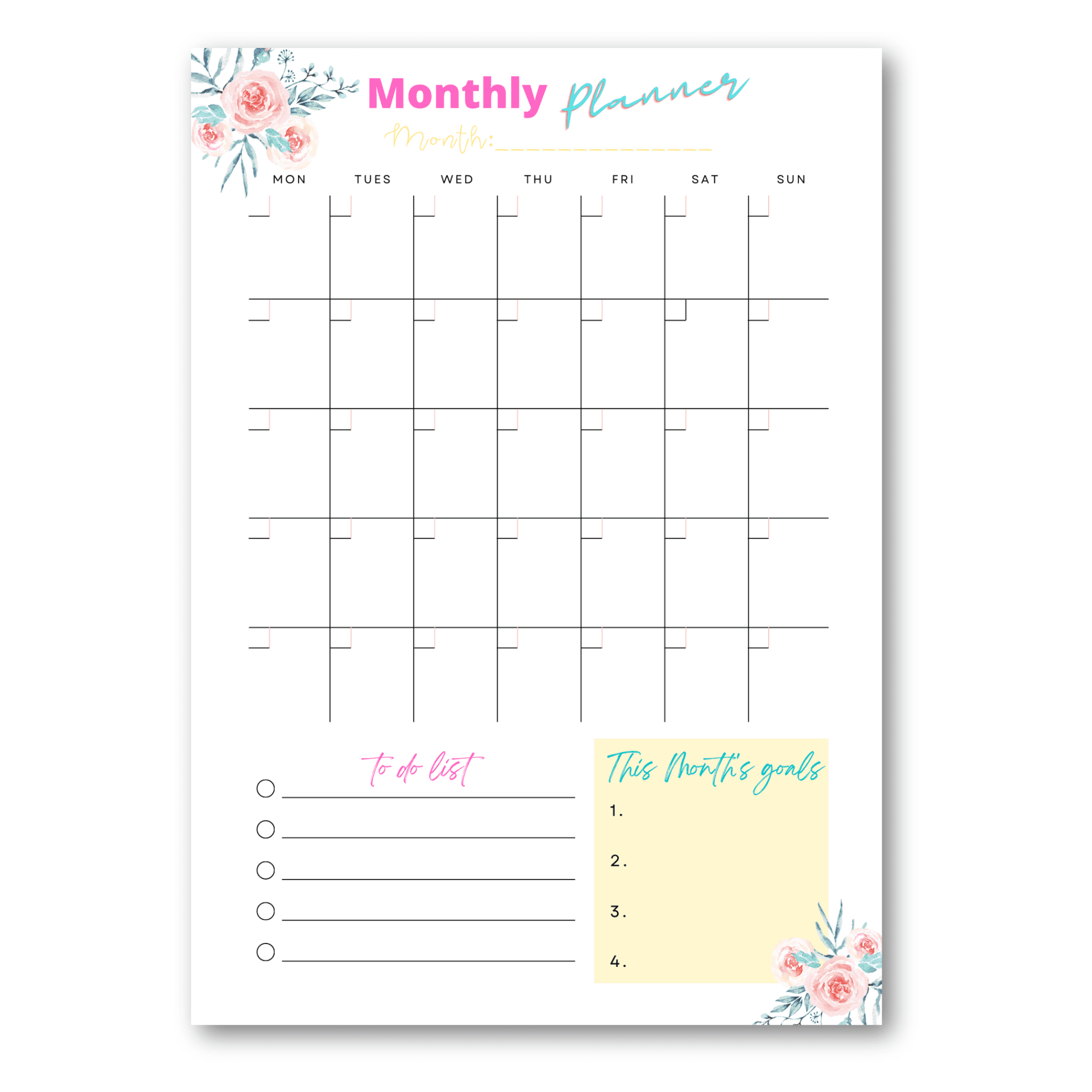 Monthly Planner Calendar