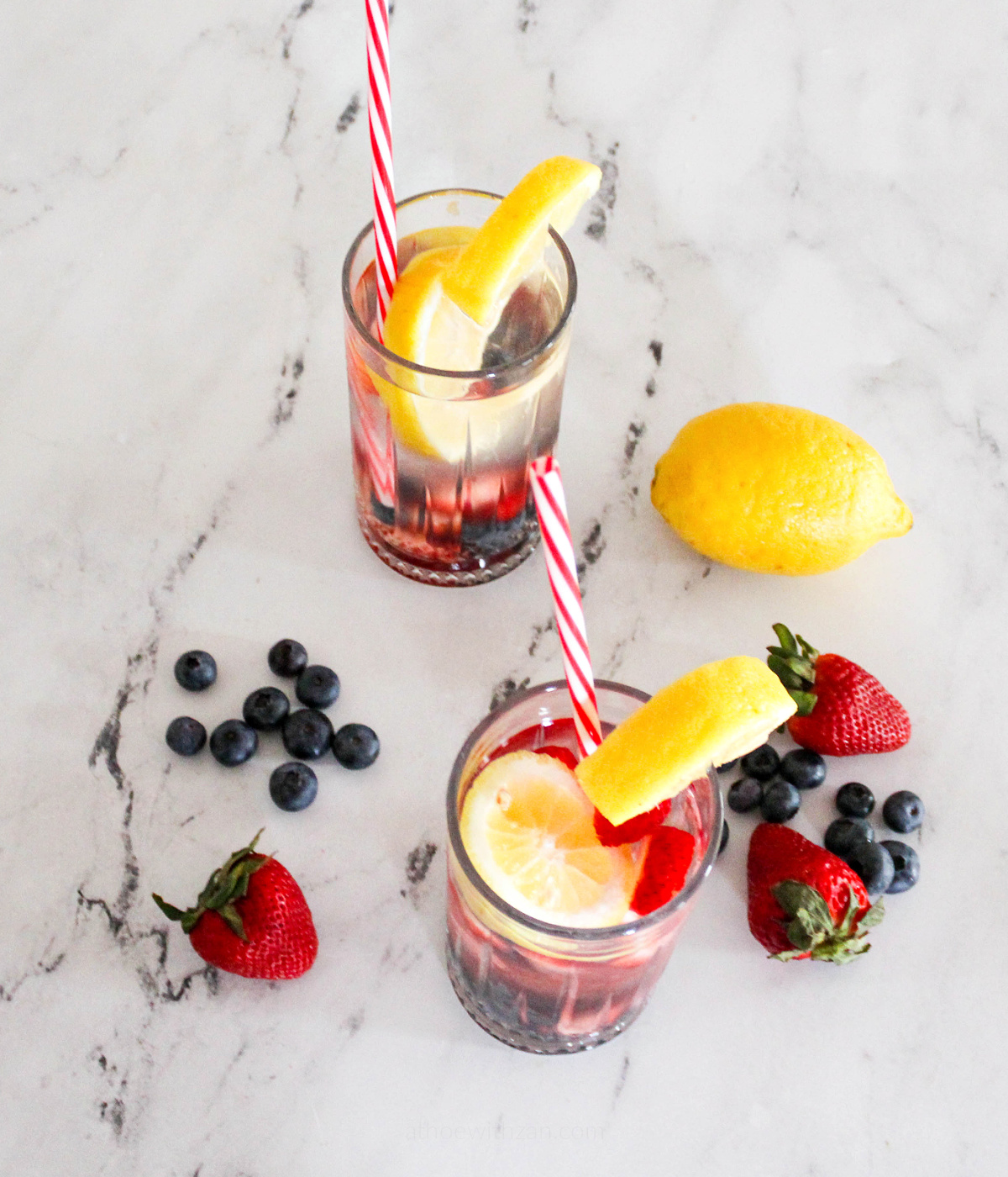 Lemon Berry Infused Water - Flavored Water - athomewithzan.com