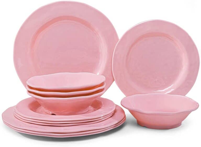 Pink-Plates-Pink-Pink-Bowls-Dinner-Plates-Dinnerware-Set-Serving-Plates-Image-Credit-Amazon-athomewithzan.com